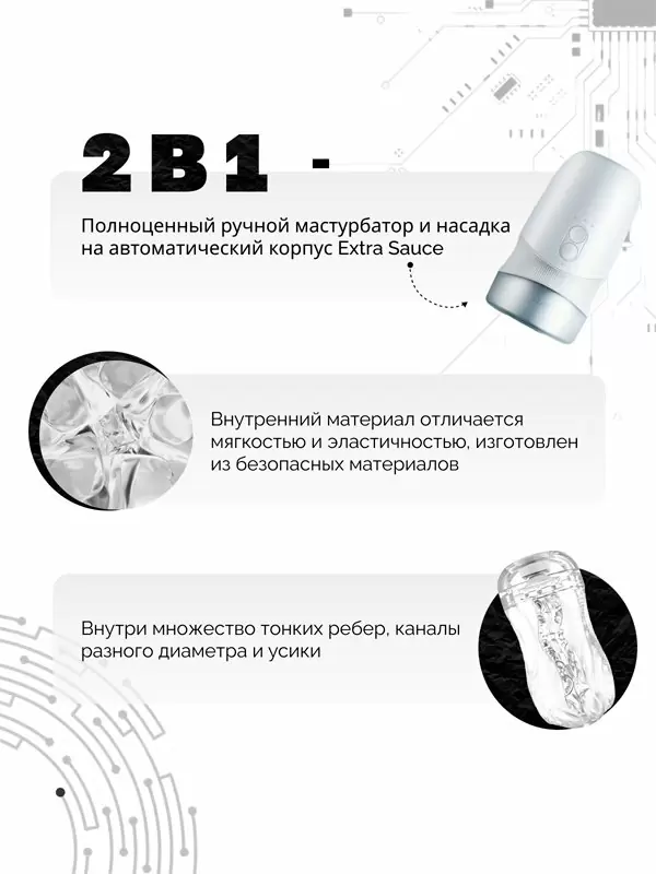 Нереалистичный мастурбатор Sauce Black Pepper, 16 см, ТПЕ, черный