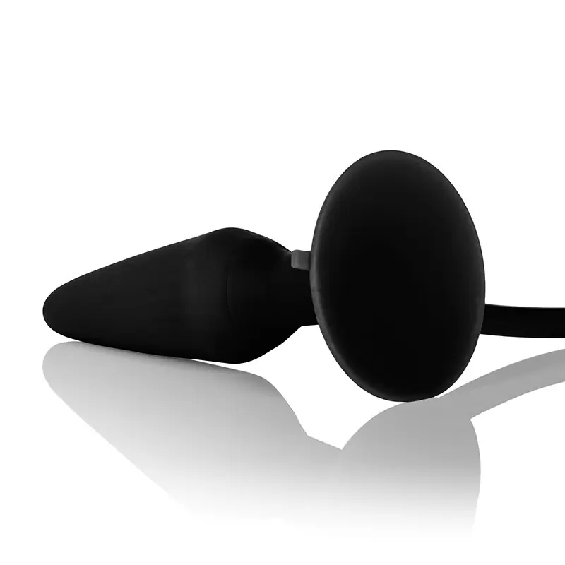 Анальная пробка с насосом Booty Pumper средняя – черная	