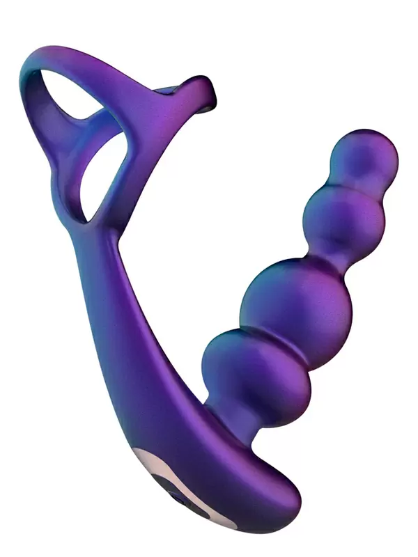 Эрекционное виброкольцо EDC Stellar Force, 13 см, 10 режимов, с анальной ёлочкой, силикон, фиолетовый