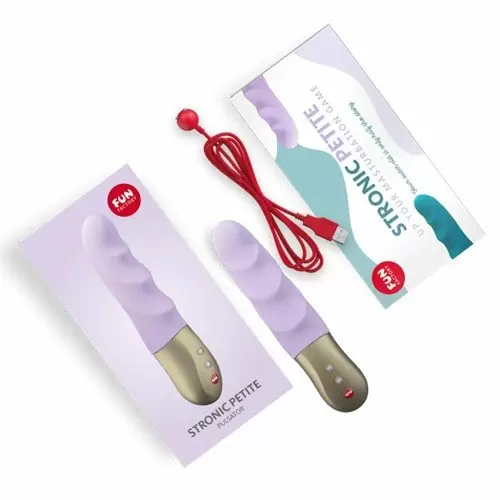 Ребристый вибратор-пульсатор Fun Factory Stronic Petite, 17 см, 3 режима, лиловый