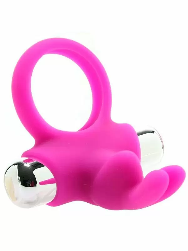 Эрекционное виброкольцо Happy Rabbit, с пультом Д/У, стимуляция клитора, фиолетовое