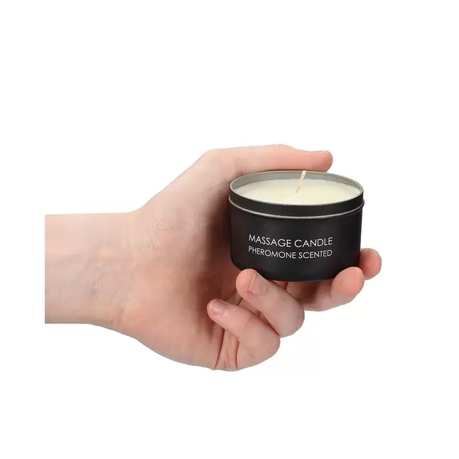 Чёрная массажная свеча с феромонами Massage Candle - Pheremone Scented