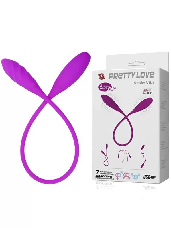 Оригинальный стимулятор двойного действия Snaky Vibe с вибрацией – розовый