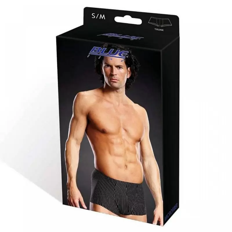 Транк-боксеры BlueLine из микрофибры в черно-белую полоску – S/M 