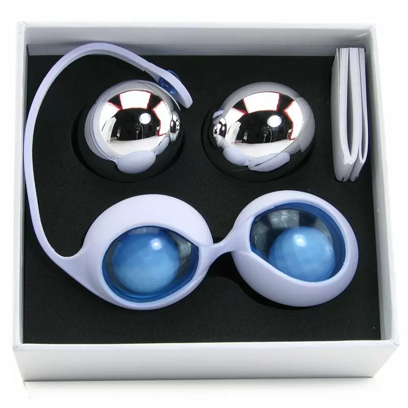 Набор вагинальных шариков Ovo L1 с держателем – голубой