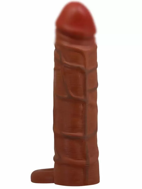 Реалистичная насадка-удлинитель Baile Kaile, с подхватом мошонки, ТПР, 15 см