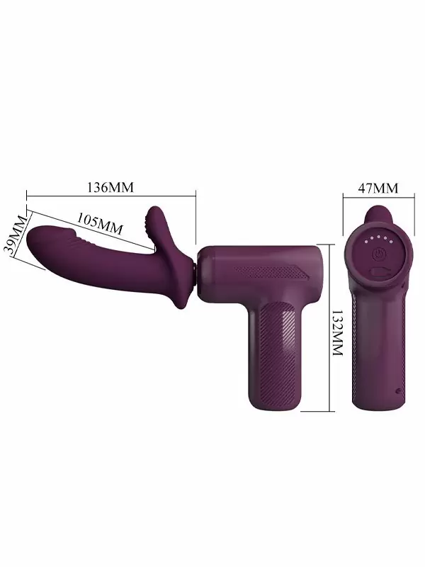 Вибратор-кролик Baile DJ Scholar с функцией толчков, 5 режимов, поступательные движения