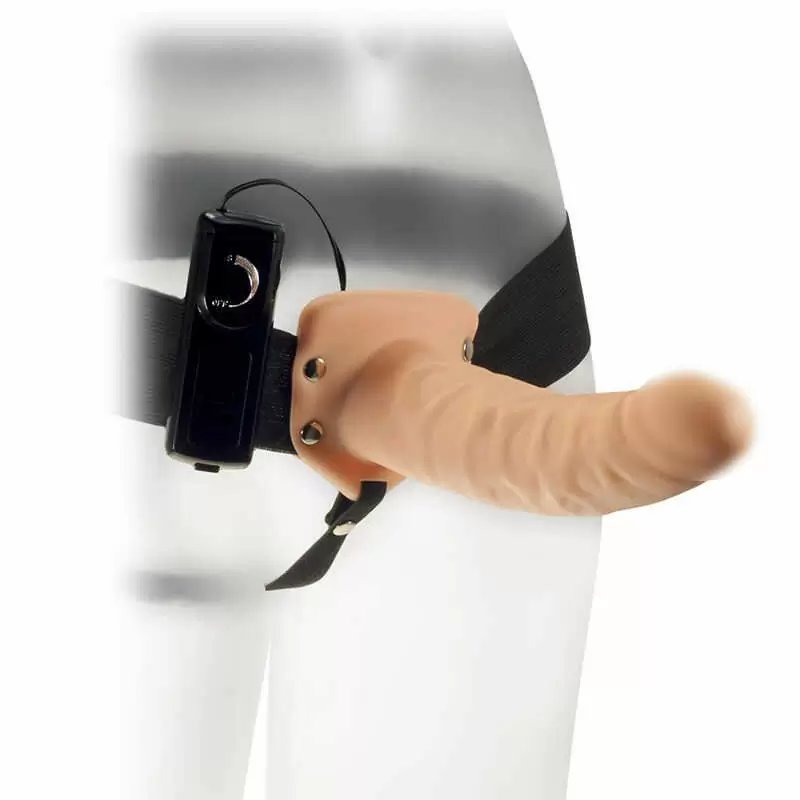 Страпон с вибрацией Me You Us The Extender Plus Vibrating Hollow Strap On Flesh