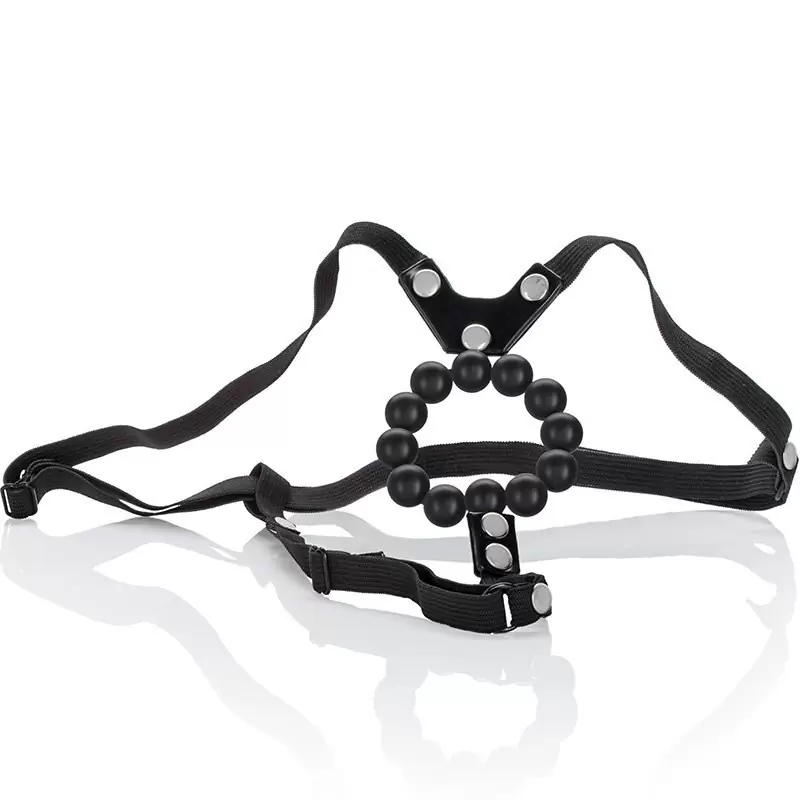 Трусики Lover's Thong With Stroker Beads с бусинками – черный