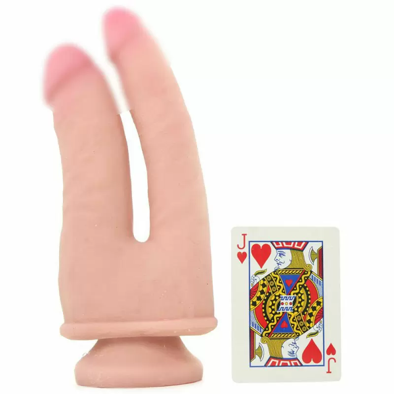 Фаллоимитатор двойного проникновения King Cock Plus Dual Density на присоске – телесный