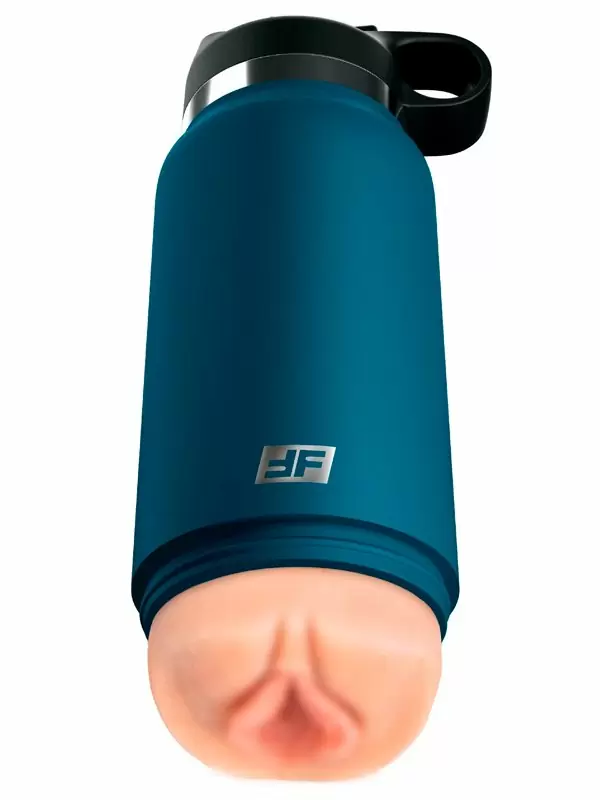 Реалистичный мастурбатор Pipedream FUCK FLASK, 23,8 см  в синей фляге