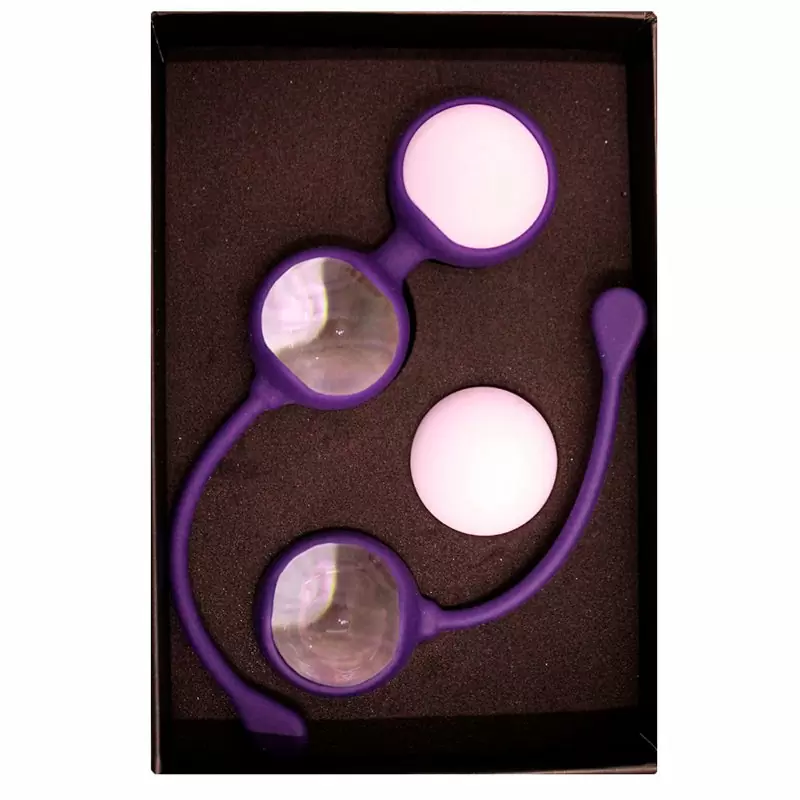 Набор вагинальных шариков Cosmo Balls – фиолетовый с розовым