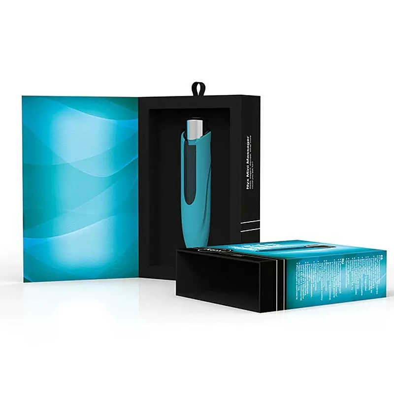 Дизайнерский мини массажер с насадкой Nyx - Blue