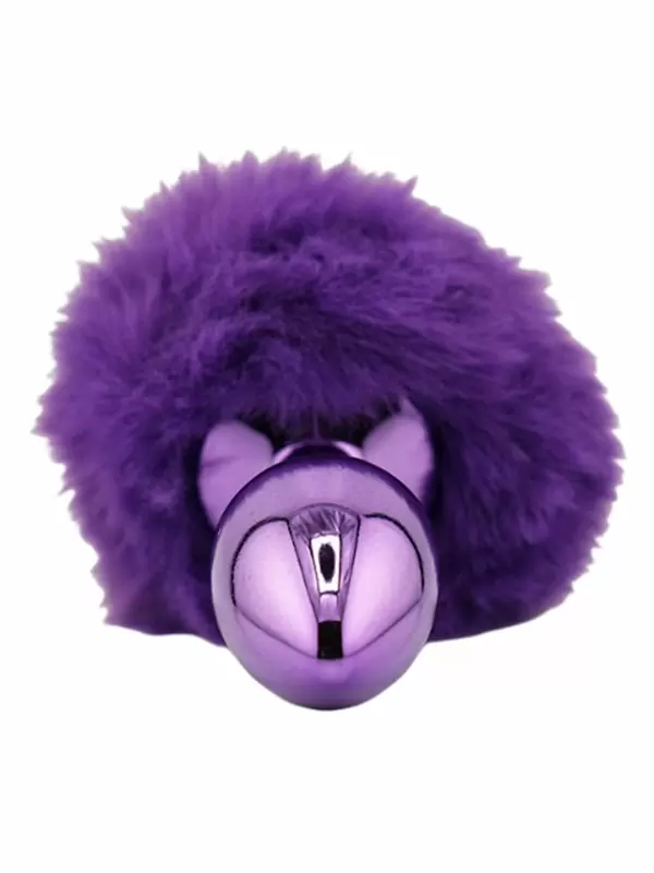 Фиолетовая анальная пробка с фиолетовым заячьим хвостиком, размер S, Kanikule