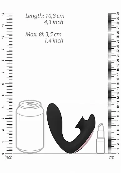 Бесконтактный вибратор-кролик Irresistible Desirable Black, 12,5 см, 10 режимов, силикон, черный