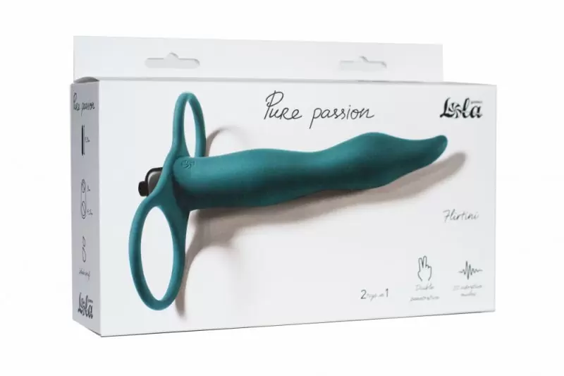 ВИБРОНАСАДКА ДЛЯ ДВОЙНОГО ПРОНИКНОВЕНИЯ PURE PASSION FLIRTINI GREEN