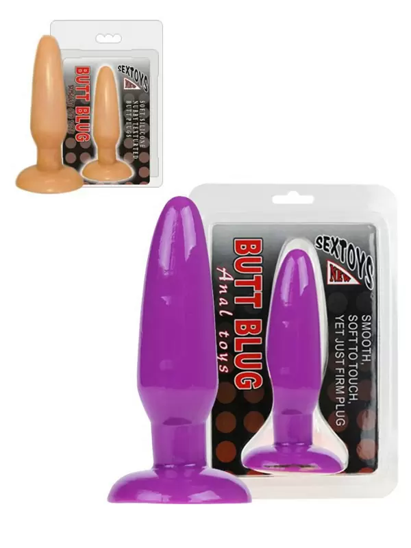 Гибкая анальная пробка Butt Blug на присоске – телесный