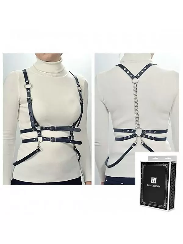 Кожаная портупея Sitabella с ремешками – черный, XS-M