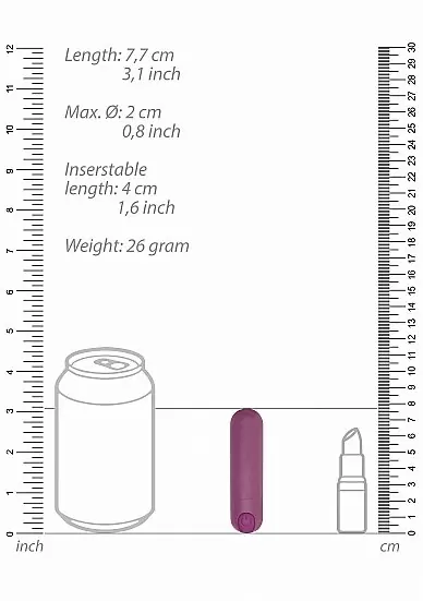 Перезаряжаемая вибропуля BGT - 7 Speed Rechargeable Bullet (фиолетовая)