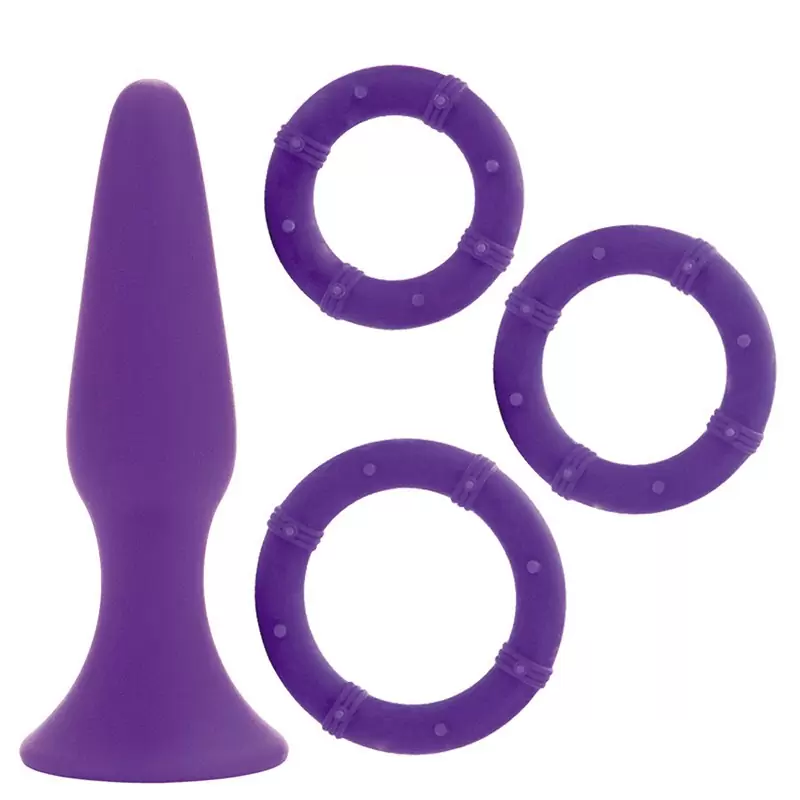 Набор эрекционных колец и анальная пробка Posh фиолетовые