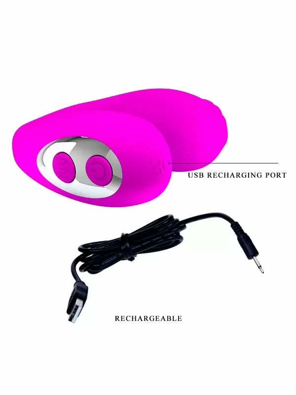 Ребристый вибратор для оральных ласк PrettyLove Mabel, 5,5 см, 7 режимов, розовый